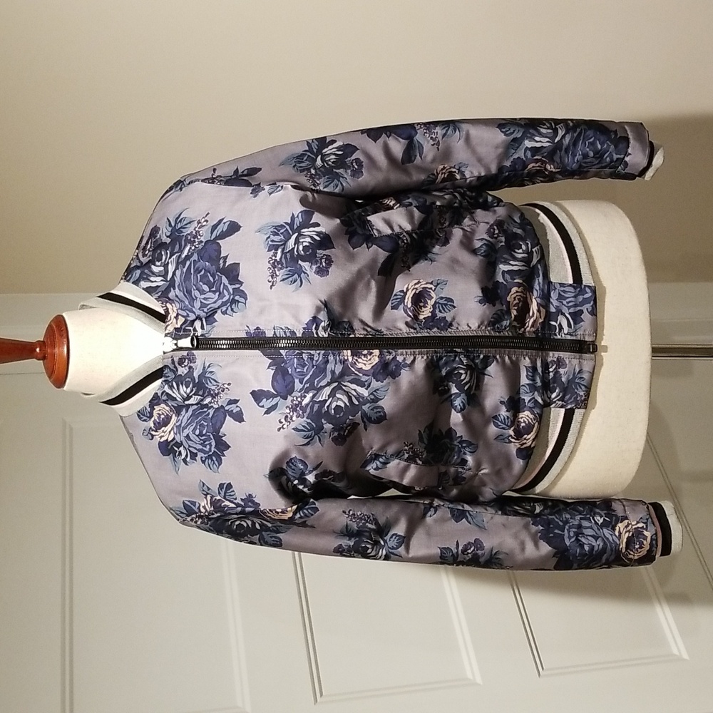 MSGM Floral Print Bomber Jacket, Women's Size 42